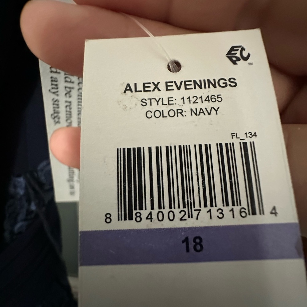 Alex Evenings Midnight Blue Long Sleeve Dress - Picture 8 of 8